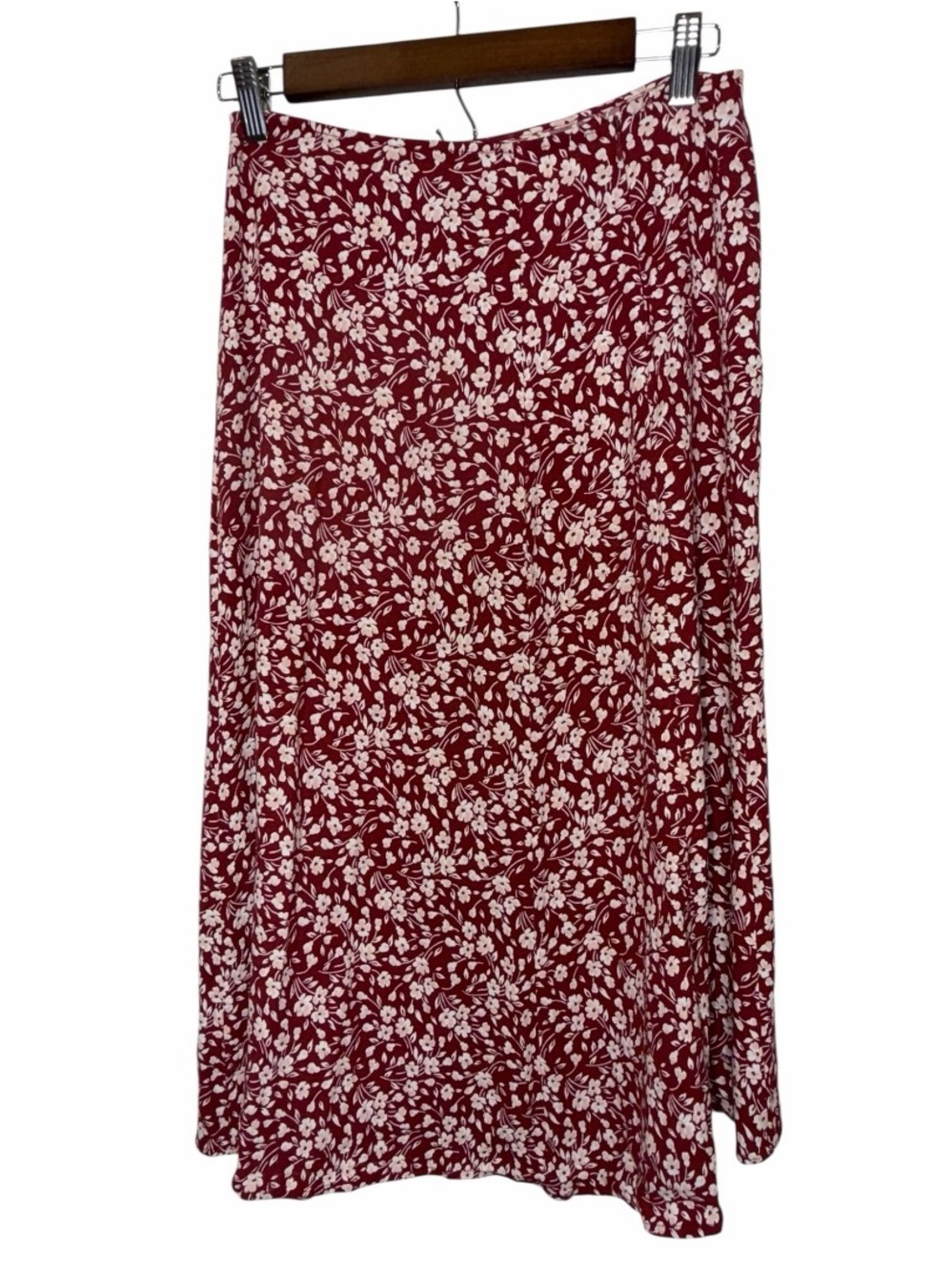 Reformation Zoe Red Flowered Midi Skirt Size 6 - Picture 4 of 7